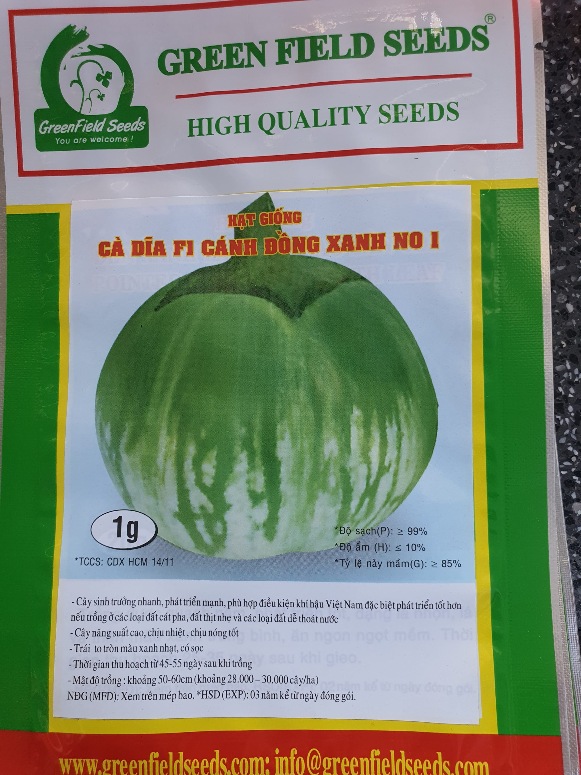 G Cà dĩa F1 Cánh Đồng Xanh No1 1g