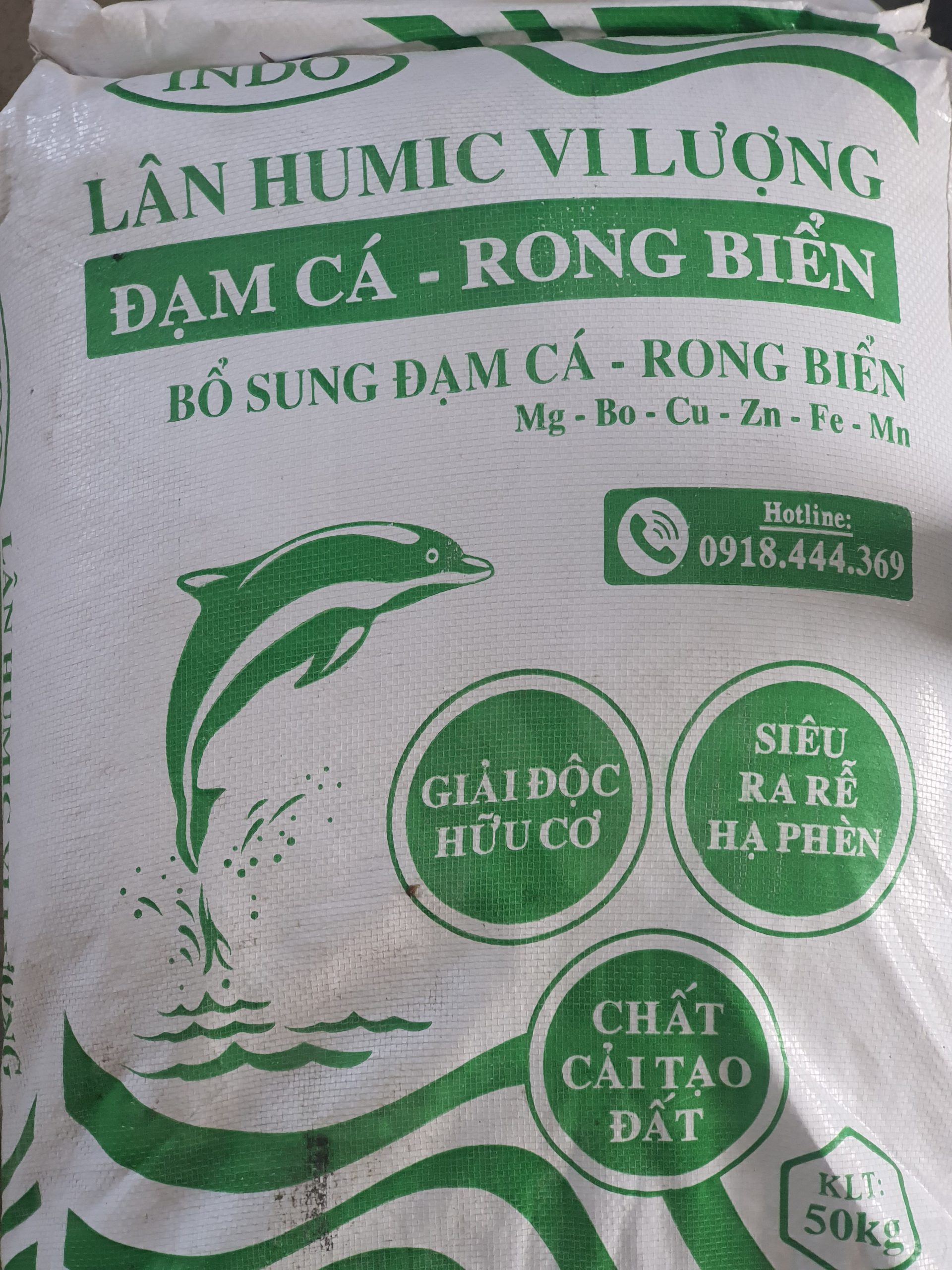 Lân Humic vi lượng Đạm cá - Rong biển INDO 50kg